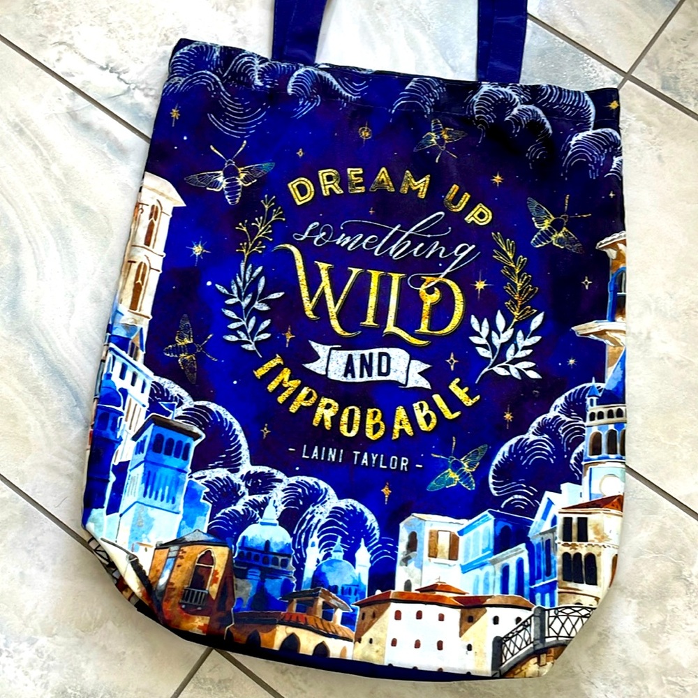 Laini Taylor Strange the Dreamer quote bookish market tote bag fantasy